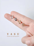 925 Silver Hollow Heart Stud Earrings Women's Jewelry
