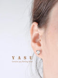 925 Silver Hollow Heart Stud Earrings Women's Jewelry