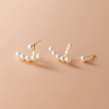 925 Silver Pearl Stud Earrings for Women