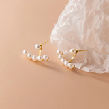 925 Silver Pearl Stud Earrings for Women