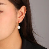 Sterling Silver Circle & Baroque Pearl Hoop Earrings