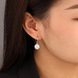 Sterling Silver Circle & Baroque Pearl Hoop Earrings