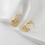 925 Silver Cross Stud Earrings Classic 18k Jewelry Gift