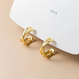 925 Silver Cross Stud Earrings Classic 18k Jewelry Gift