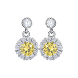 925 Silver Zircon Inlaid Earrings Austrian Crystal Jewelry