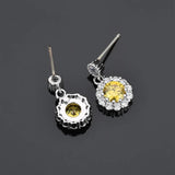 925 Silver Zircon Inlaid Earrings Austrian Crystal Jewelry