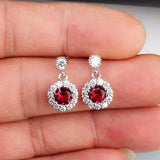 925 Silver Zircon Inlaid Earrings Austrian Crystal Jewelry