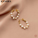 925 Silver Vintage Baroque Pearl Huggie Stud Earrings