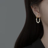925 Silver Vintage Baroque Pearl Huggie Stud Earrings