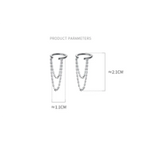 Sterling Silver Tassel Ear Clip Earrings for Women