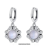 Moonstone Hoop Earrings 925 Sterling Silver Ear Jewelry Wedding Party Gift