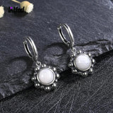 Moonstone Hoop Earrings 925 Sterling Silver Ear Jewelry Wedding Party Gift