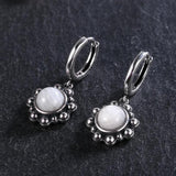 Moonstone Hoop Earrings 925 Sterling Silver Ear Jewelry Wedding Party Gift