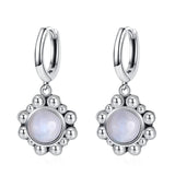 Moonstone Hoop Earrings 925 Sterling Silver Ear Jewelry Wedding Party Gift