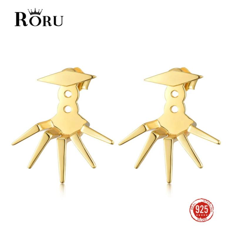 925 Silver Hip Hop Stud Earring Geometric Jewelry for Couples