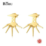 925 Silver Hip Hop Stud Earring Geometric Jewelry for Couples
