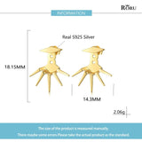 925 Silver Hip Hop Stud Earring Geometric Jewelry for Couples