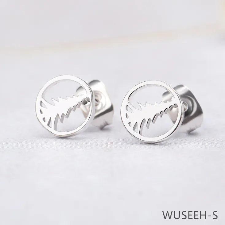 Tree Round Earring Studs Women Jewelry Girl Nice WUSEEH
