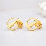 Tree Round Earring Studs Women Jewelry Girl Nice WUSEEH