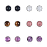 Moonstone Amethyst Stud Earrings for Women