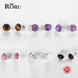 Moonstone Amethyst Stud Earrings for Women