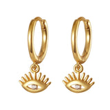 925 Silver Evil Eye Hoop Earrings Huggie Plated for Women Girls