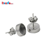 925 Silver Stud Earring with 8mm Bezel Setting