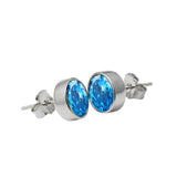 925 Silver Stud Earring with 8mm Bezel Setting