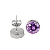 925 Silver Stud Earring with 8mm Bezel Setting