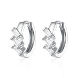 S925 Silver Small Hoop Earrings with Zircon for Women's Summer
