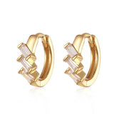 S925 Silver Small Hoop Earrings with Zircon for Women's Summer
