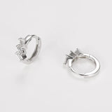 S925 Silver Small Hoop Earrings with Zircon for Women's Summer