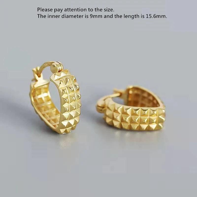 925 Silver Earring Geometric Leaf Pattern Woman Ear Jewelry