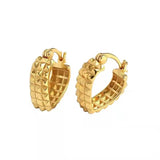925 Silver Earring Geometric Leaf Pattern Woman Ear Jewelry