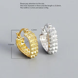 925 Silver Earring Geometric Leaf Pattern Woman Ear Jewelry