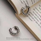 925 Silver Earring Geometric Leaf Pattern Woman Ear Jewelry