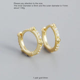 925 Silver Earring Rivet Ear Ring Zircon Flower Star Ear Bone French Style