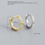 925 Silver Earring Rivet Ear Ring Zircon Flower Star Ear Bone French Style