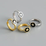 925 Silver Earring Rivet Ear Ring Zircon Flower Star Ear Bone French Style