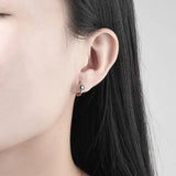925 Silver Earring Rivet Ear Ring Zircon Flower Star Ear Bone French Style