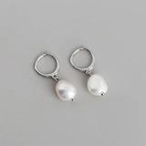 Baroque Pearl Pendant Stud Earrings 925 Silver Jewelry