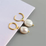 Baroque Pearl Pendant Stud Earrings 925 Silver Jewelry