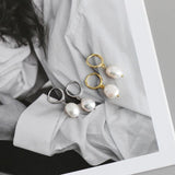 Baroque Pearl Pendant Stud Earrings 925 Silver Jewelry
