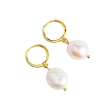 Baroque Pearl Pendant Stud Earrings 925 Silver Jewelry
