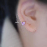 925 Sterling Silver Zircon Flower Butterfly Earrings