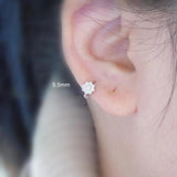 925 Sterling Silver Zircon Flower Butterfly Earrings