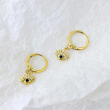 925 Silver Earring Zircon Demon Eye Geometric Drop Earring