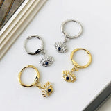925 Silver Earring Zircon Demon Eye Geometric Drop Earring