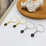 925 Silver Earring Zircon Demon Eye Geometric Drop Earring