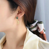 925 Silver Earring Zircon Demon Eye Geometric Drop Earring
